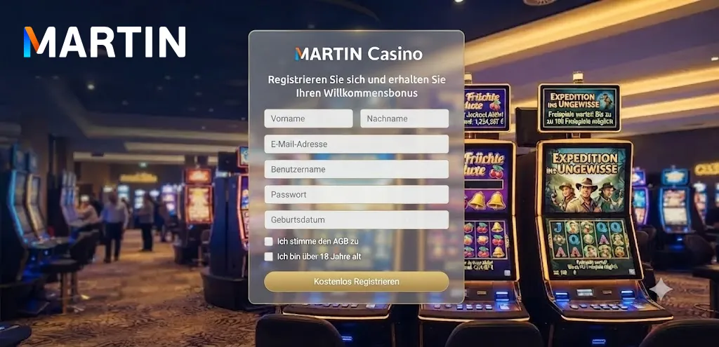 Martin Casino Registrierung – Anmeldeformular